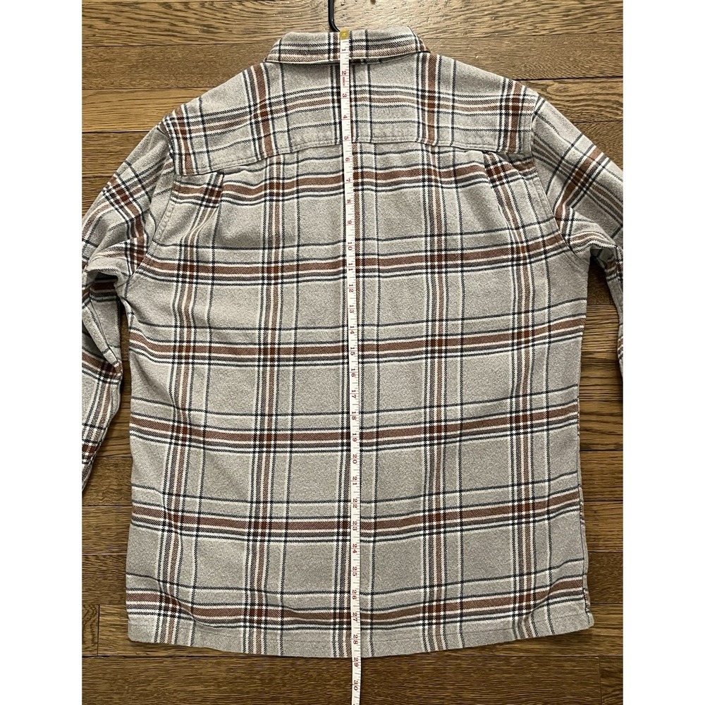Patagonia Shirt Men Medium Long Sleeve Flannel Organic Cotton Gray Plaid - Picture 9 of 10